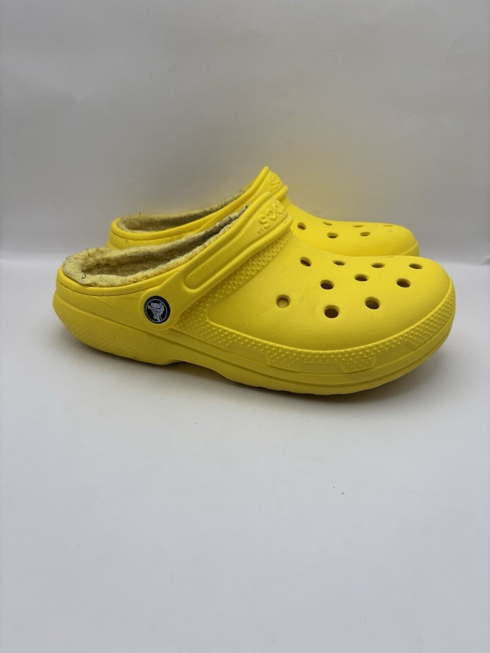 Crocs Classic Lined Yellow Clogs Women Size 7 Men Size 5